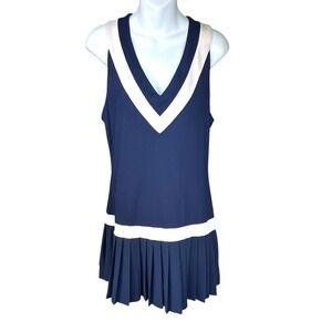 Polo RL Performance US Open TENNIS SZ LGE Navy /White‎ Pleated mini Dress